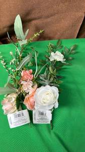 lot 597 image: Artificial Silk Flower Stems Set with Mixed Blooms - Retail $12