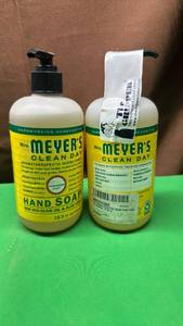 lot 608 image: 2pc Mrs. Meyers Clean Day Honeysuckle Hand Soap Set - Retail $10