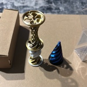 lot 629 image: 2PC Fidget Toys, 1-Elastic Spirals Popping Toy for Stress Relief Enhancing Attention with 3D Printed Design for Adult Hand Relaxing Home Leisure Stress Toy and 2-Spiral Cone Pyramid Fidget Toy - Retail $11