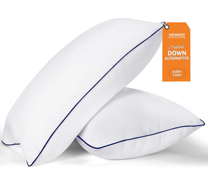 lot 638 image: MZOIMZO Bed Pillows for Sleeping- Medium Soft, Queen Size Set of 2, Cooling Hotel Quality for Back, Stomach or Side Sleepers - Retail $25