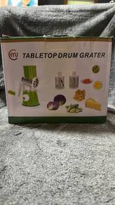 lot 645 image: HYU Tabletop Drum Grater with 3 Interchangeable Cylinders