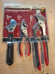 lot 1528 image: ACE 3 Piece Wrench & Pliers Set