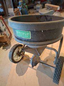 lot 1600 image: Brinely Pull Behind Lawn Care Spreader