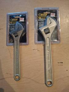 lot 1606 image: (2) Steel Grip Adjustable Wrench - 10 inch 12 inch