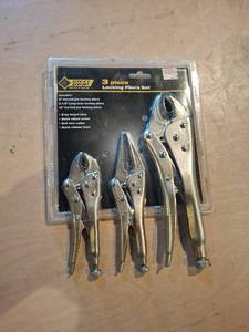 lot 1629 image: Steel Grip 3 Piece Locking Pliers Set 5 6-12 10