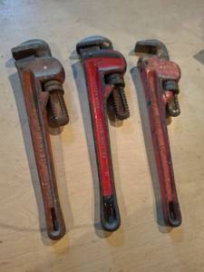 lot 1636 image: Lot of 3 Pipe Wrenches