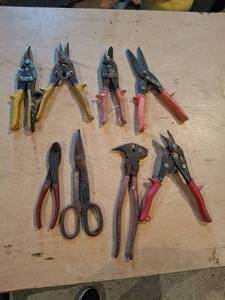 lot 1655 image: Hand Tool Lot Shears and Tin Snips