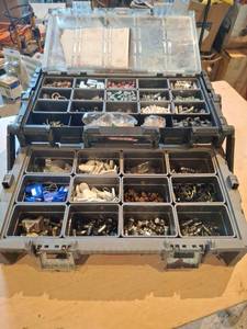lot 1676 image: Multi-Compartment Organizer Box with Hardware