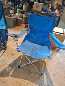 lot 1701 image: (3) Folding Camping Chairs and Cot