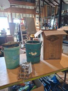 lot 1703 image: Sears Hand Crank Ice Cream Freezer Plus White Mountain Parts