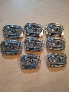 lot 1707 image: (8) Ames Tools Mount Rushmore Belt Buckles
