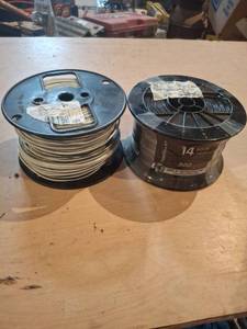 lot 1711 image: 2 Rolls Cerrowire 14 GA Solid Copper Wire - White and Black