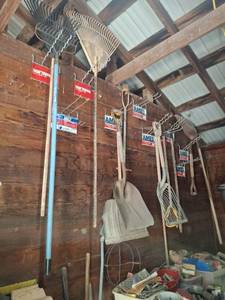 lot 1771 image: All Long Handled Tools Hanging