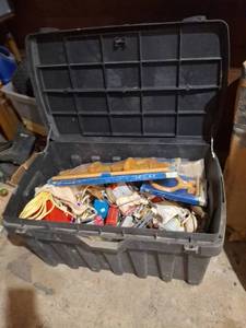 lot 1774 image: Black Storage Box with Contents