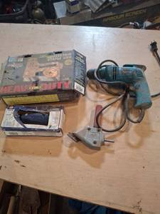 lot 1786 image: Die Grinder, Staple Gun, Makita Electric Drill and Metal Shear