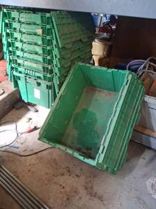 lot 1801 image: (10) Green Storage Crates