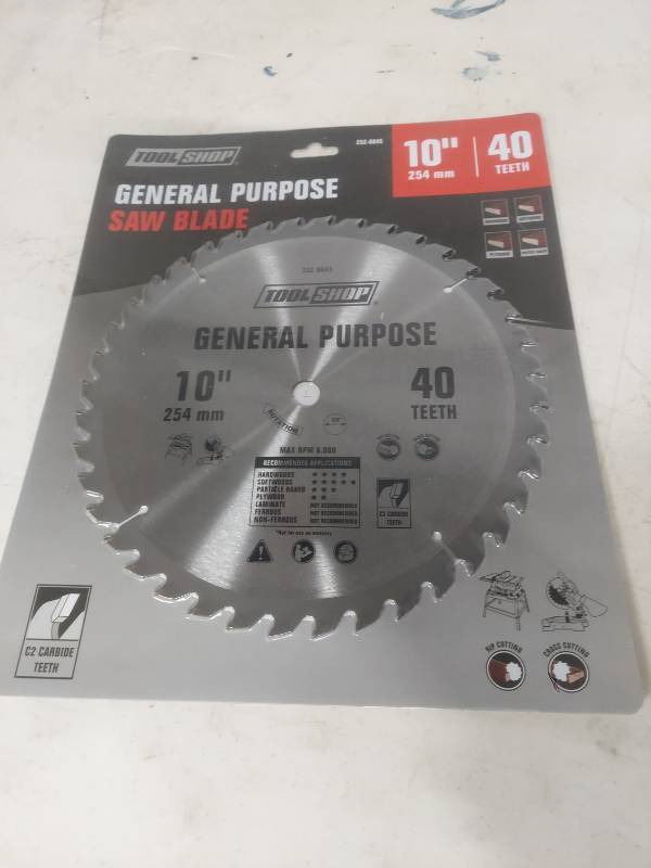 lot 2074 image: Tool Shop 10-inch General Purpose Saw Blade - 40 Teeth