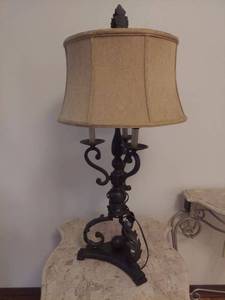 lot 1823 image: Table Lamp with Fabric Shade