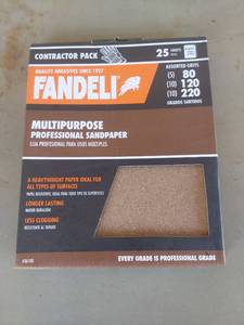 lot 1888 image: Fandeli Multipurpose Sandpaper - Contractor Pack 25 Sheets