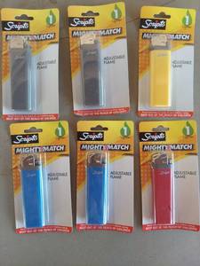 lot 1894 image: (6) Scripto Mighty Match Adjustable Flame Lighters