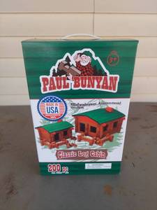 lot 2096 image: Paul Bunyan Classic Log Cabin 200 Piece Wooden Building Set