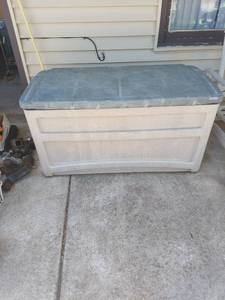 lot 2102 image: Plastic Storage Deck Box