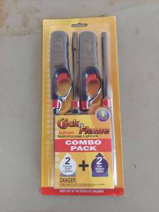 lot 2122 image: Click n Flame Refillable Multi-Purpose Lighters 4 Pack Combo