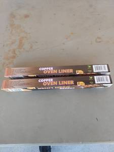 lot 2137 image: (2) Copper Oven Liner 2 Pack