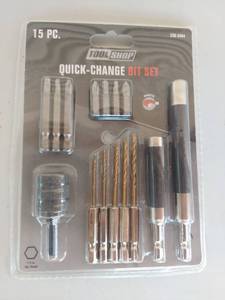 lot 2163 image: Tool Shop Quick-Change Bit Set 15 PC