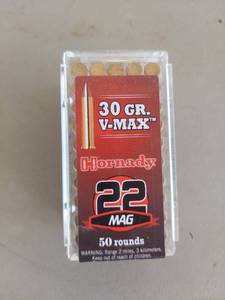 lot 2178 image: Hornady 30 GR. V-MAX .22 MAG 50 rounds