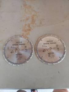 lot 2195 image: (2) Tool Shop General Purpose Circular Saw Blade - 7-14 in. 20 Teeth