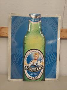 lot 1387 image: St. Pauli Girl Beer Tin Sign