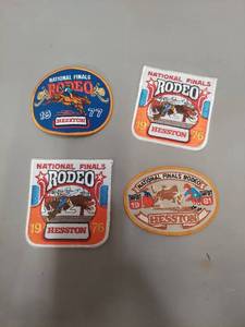 lot 2205 image: 4 National Finals Rodeo Hesston Patches