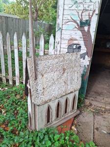 lot 1014 image: Decorative Church - Metal Ceiling Tile Roof with Arched Window Cutouts