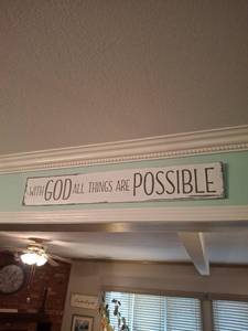 lot 1123 image: With God All Things Are Possible Metal Wall Sign