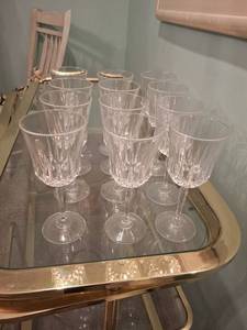 lot 1129 image: Set of 12 Cut Crystal Stemmed Glasses