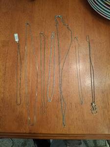 lot 1131 image: Lot of 7 Chain Necklaces - 1 Marked .925