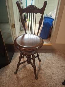 lot 1144 image: Adjustable Height Chair with Glass Ball and Claw Feet