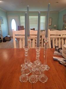 lot 1168 image: Crystal Candle Sticks