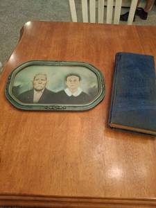 lot 1171 image: Antique Photo Album and Oval Frame