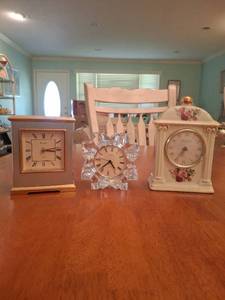 lot 1174 image: 3 Clocks - Mikasa Crystal, Bulova and Formalities by Baum Bros