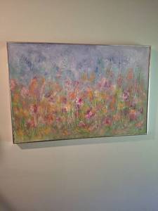 lot 1190 image: Framed Floral Field Painting