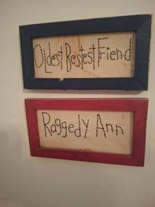 lot 1223 image: Raggedy Ann Doll Collection with Framed Signs and Accessories