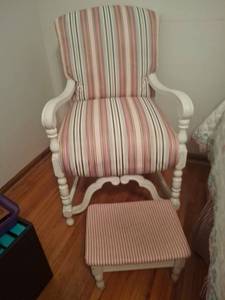 lot 1228 image: Upholstered Armchair with Ottoman