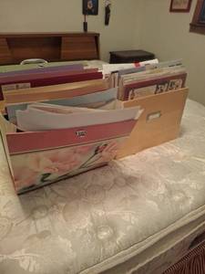 lot 1231 image: 2 Organizers with Scrapbooking Paper and Accessories
