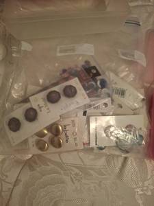 lot 1237 image: Button Lot - Multiple Organizers with Buttons