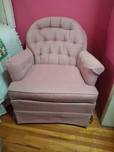 lot 1248 image: Upholstered Armchair Swivel Rocker