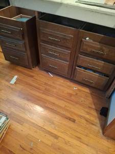lot 1270 image: (3) Wood Cabinets with Contents