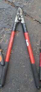 lot 1332 image: Garden Tool Lot - Loppers, Clippers and Homelite Hedge Trimmer