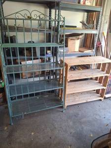 lot 1338 image: (2) Shelves - Metal Shelf Folds Up